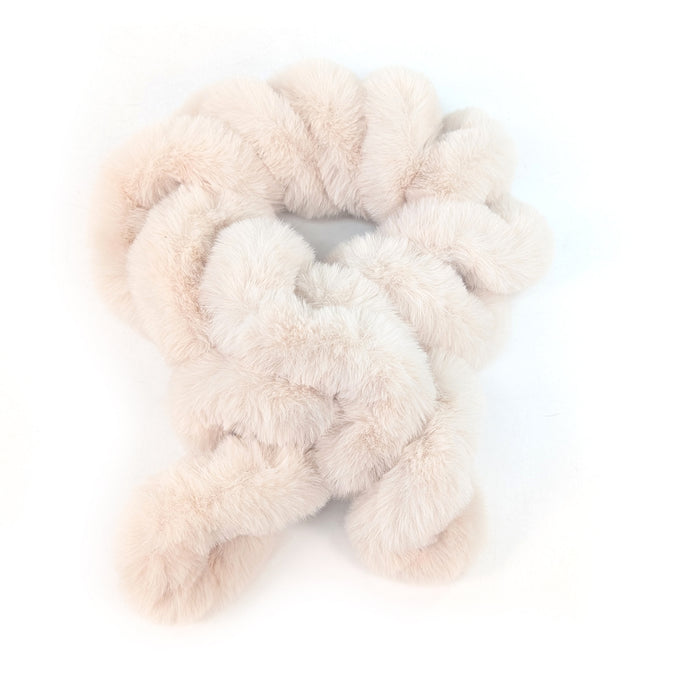 Faux Fur Corkscrew Collar - Cream