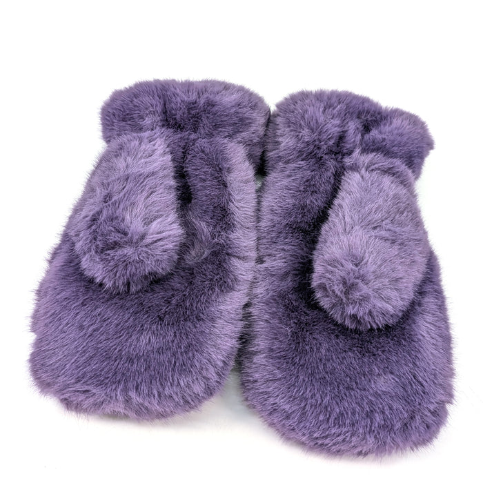 Faux Fur Mittens - Purple