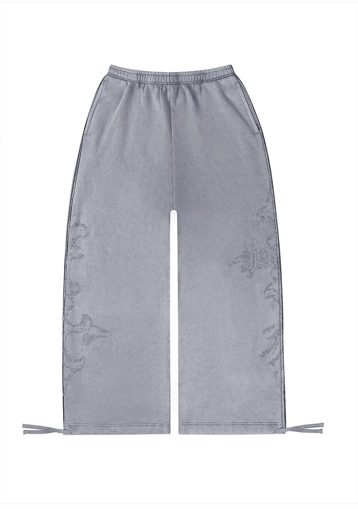 FERAL STUDDED OVERSIZED SWEATPANTS WASHED GREY
