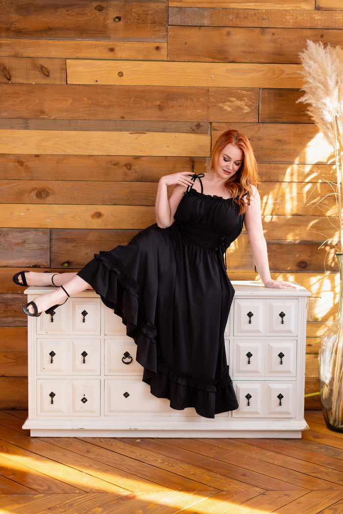 Fleur Dress in Obsidian Rose
