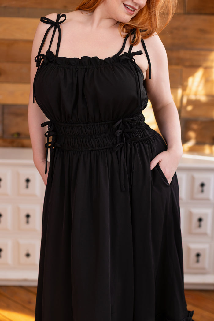 Fleur Dress in Obsidian Rose
