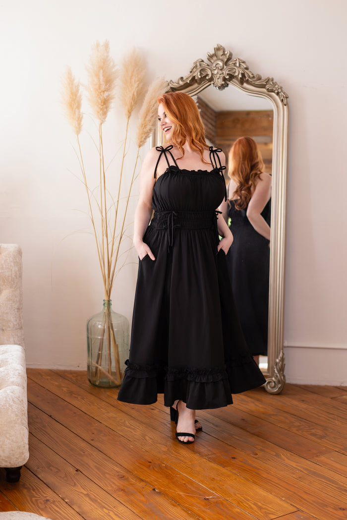 Fleur Dress in Obsidian Rose