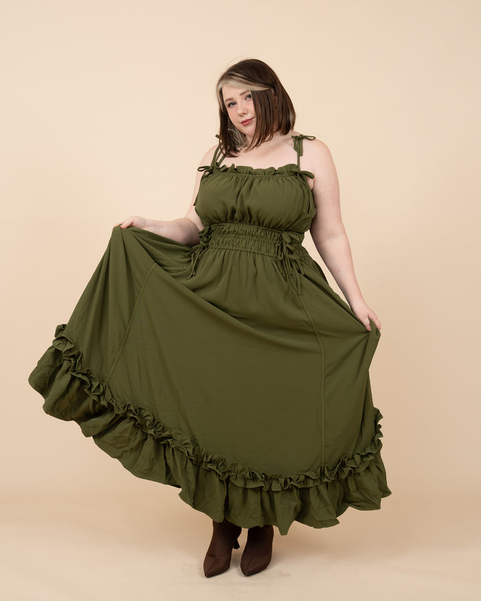 Fleur Dress in Olive Grove