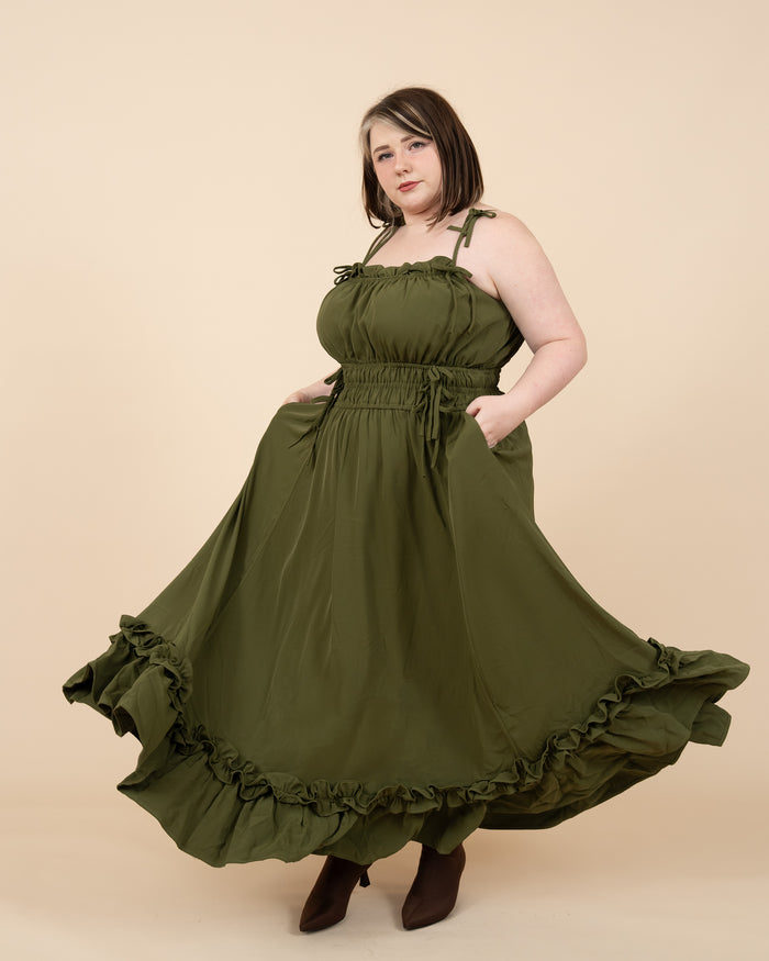 Fleur Dress in Olive Grove