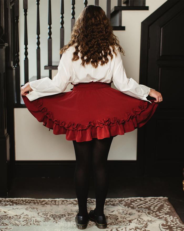 Fleur Skirt in Carmine Rose