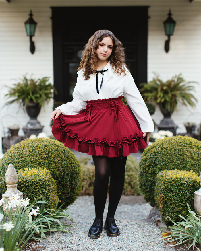 Fleur Skirt in Carmine Rose
