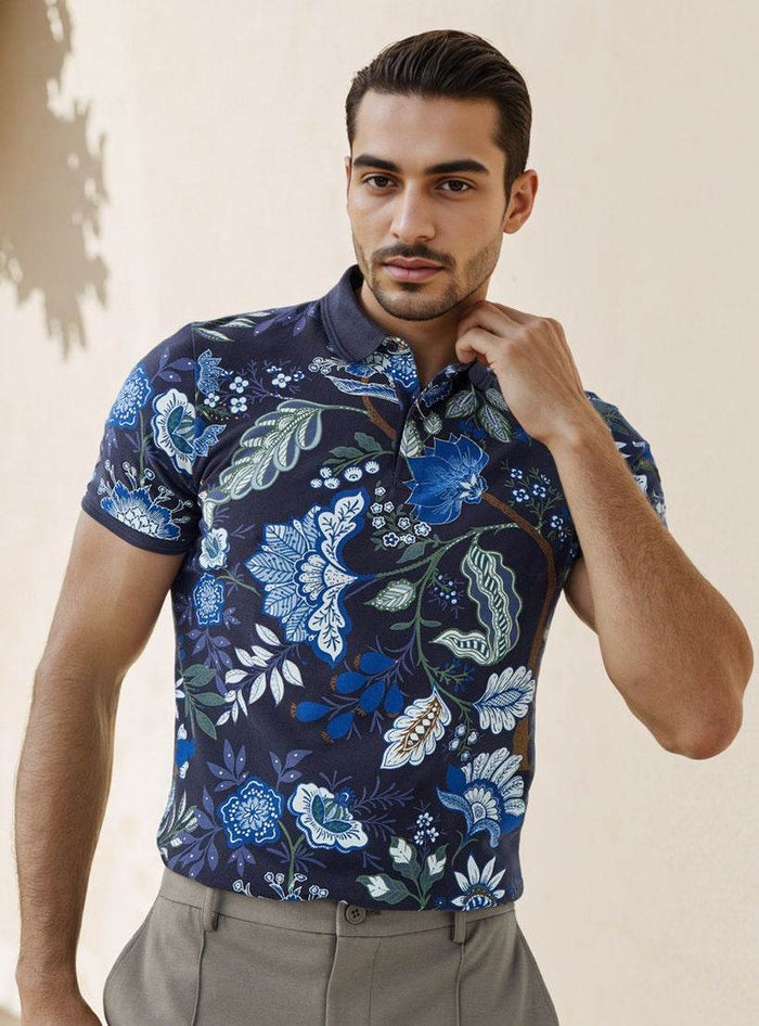 Stylish floral polo T-shirt for men UAE
