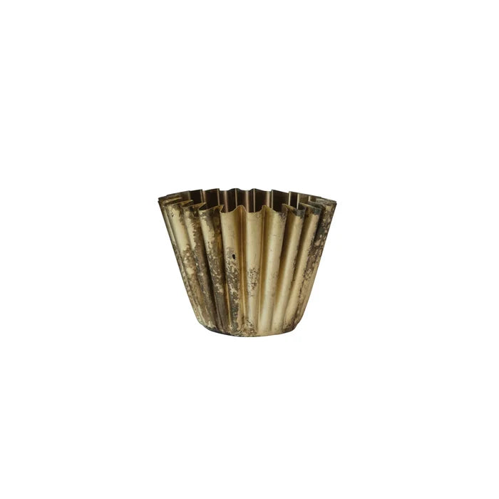 Fluted Metal Pot - Small