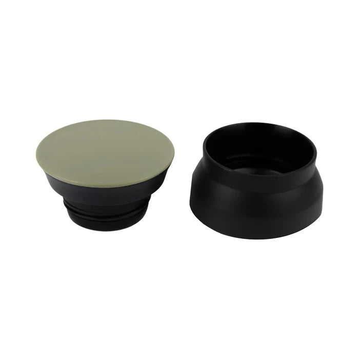 Forager Provisions Premium Stainless Steel Travel Mug Flask Mossy Stone black plastic parts, set of 2, fits 500ml size.