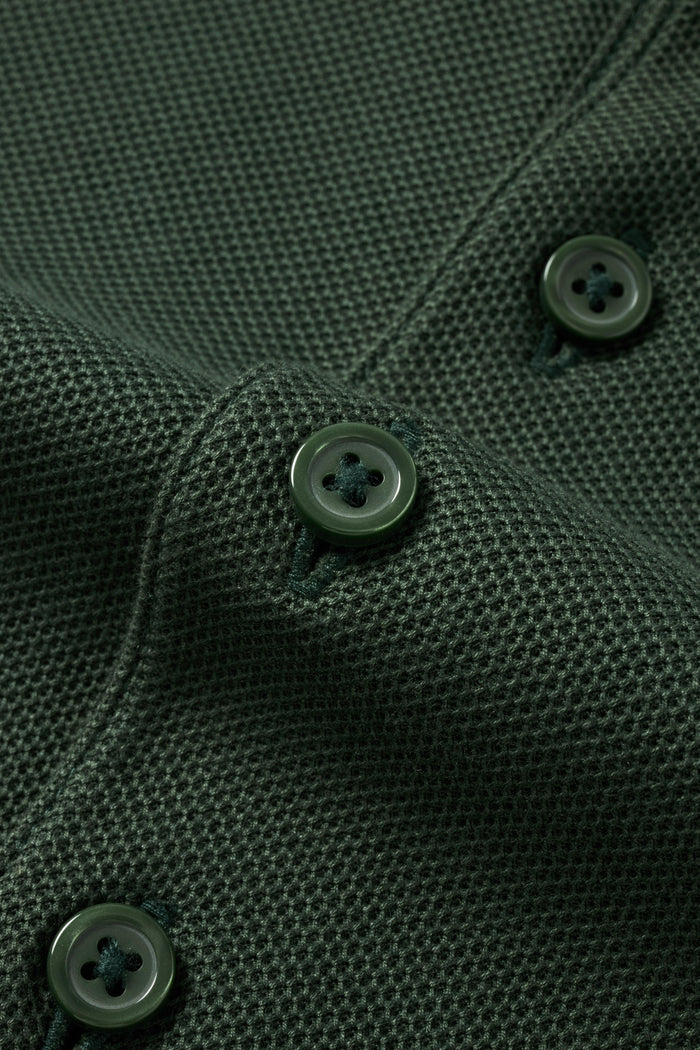 Forest Green Dress Collar Performance Polo - Atica Man