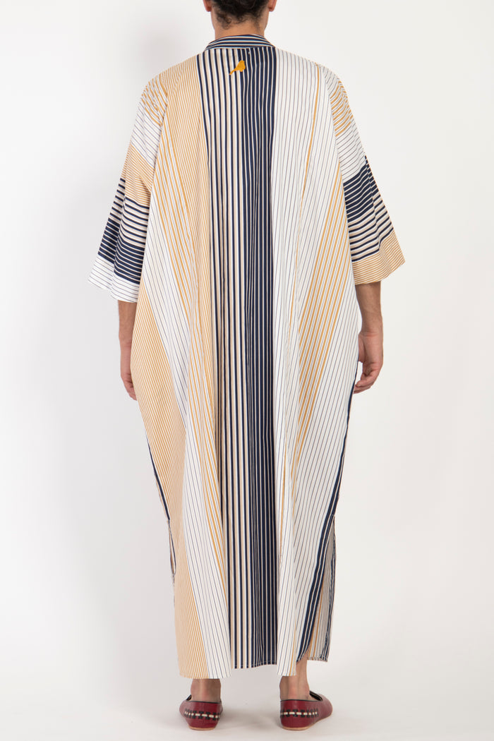 Frankie Cotton Striped Yellow & Navy Jellaba