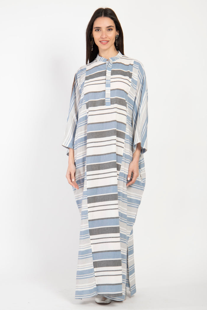 Frankie Organic Cotton Blue Striped Jellaba