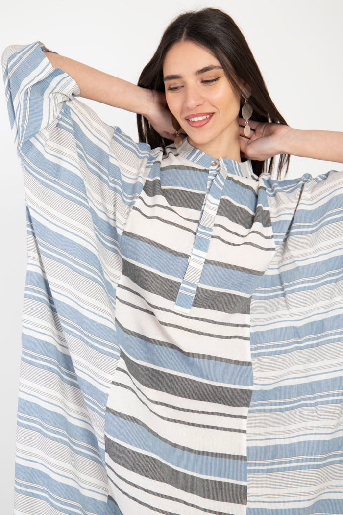 Frankie Organic Cotton Blue Striped Jellaba