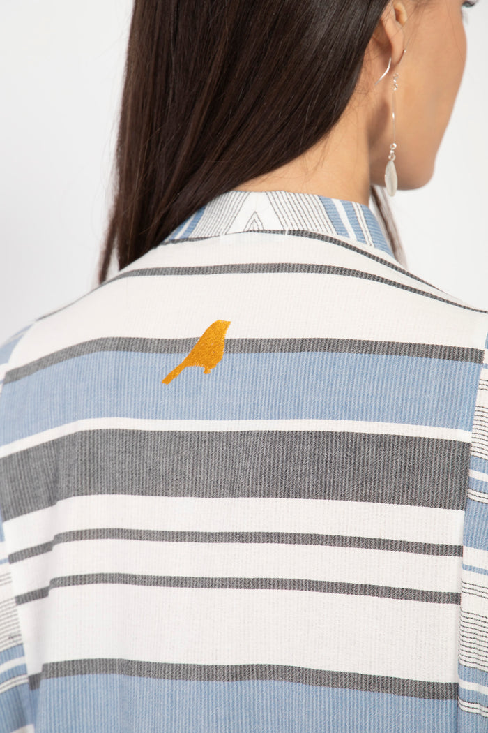 Frankie Organic Cotton Blue Striped Jellaba