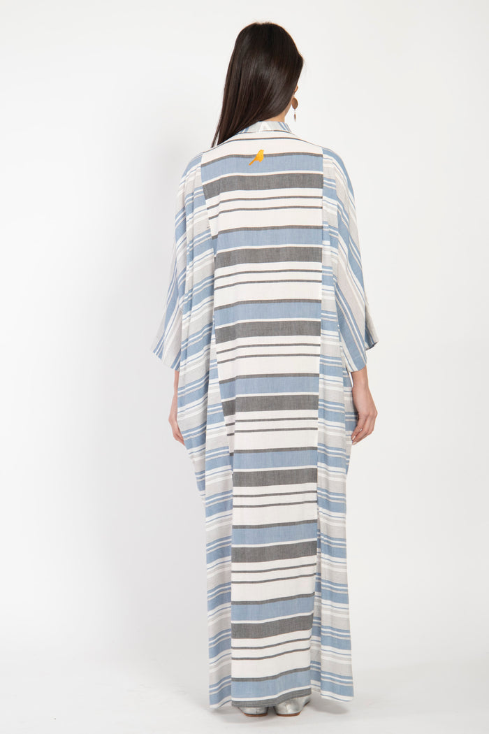 Frankie Organic Cotton Blue Striped Jellaba