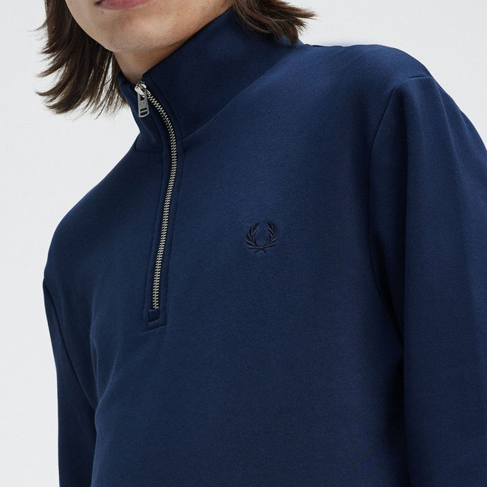 Fred Perry - Half Zip Sweatshirt in Tennis Blue - Nigel Clare
