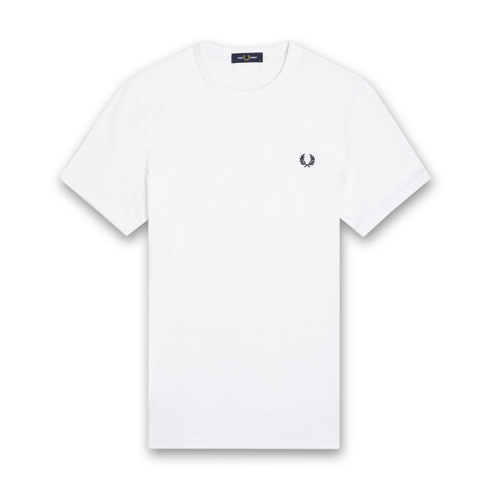 Fred Perry - Ringer T-Shirt in White - Nigel Clare