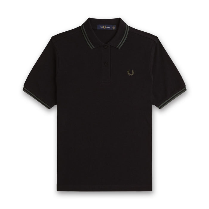 Fred Perry - Twin Tipped Polo in Black/Court Green - Nigel Clare