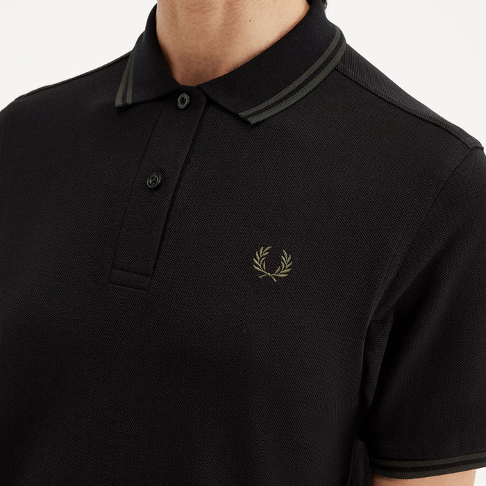 Fred Perry - Twin Tipped Polo in Black/Court Green - Nigel Clare