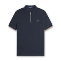 Fred Perry - Zip Neck Polo in Navy - Nigel Clare