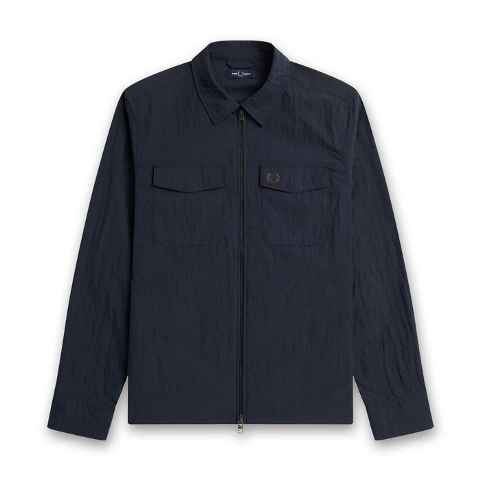 Fred Perry - Zip Through Overshirt in Navy - Nigel Clare