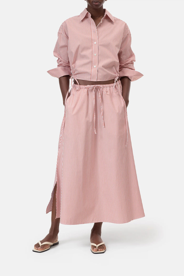 Gathered Skirt - Brick Red
