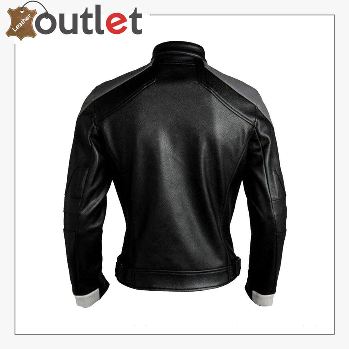 Back view of the spiked cosplay costume jacket showing stud detailing across the shoulders