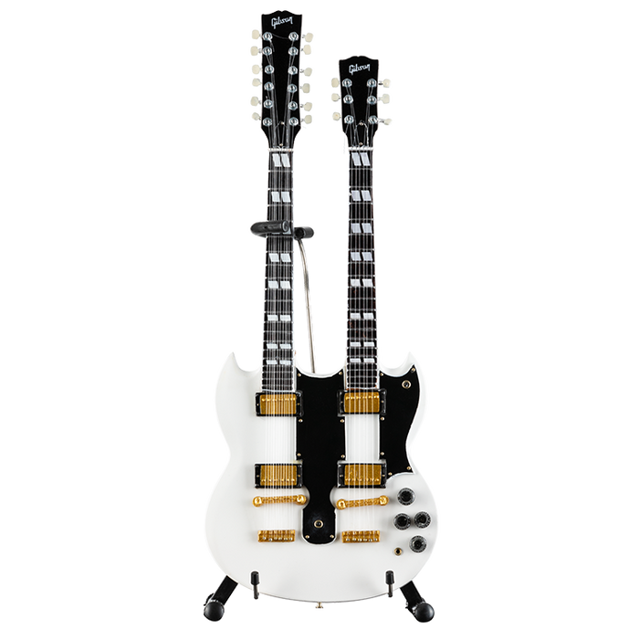 GIBSON - WHITE SG EDS-1275 DOUBLENECK - MINI GUITAR