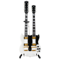 GIBSON - WHITE SG EDS-1275 DOUBLENECK - MINI GUITAR