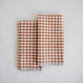 Gingham Linen Napkin Set of Four - Cinnamon