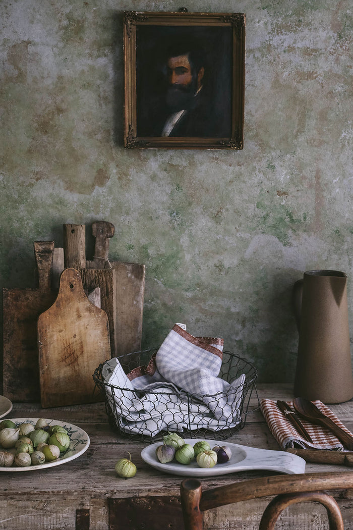 Gingham Linen Napkin Set of Four - Cinnamon