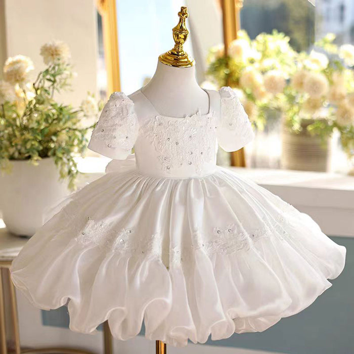 Girl Dress Embroidered for Kids Wedding Birthday Gown J455