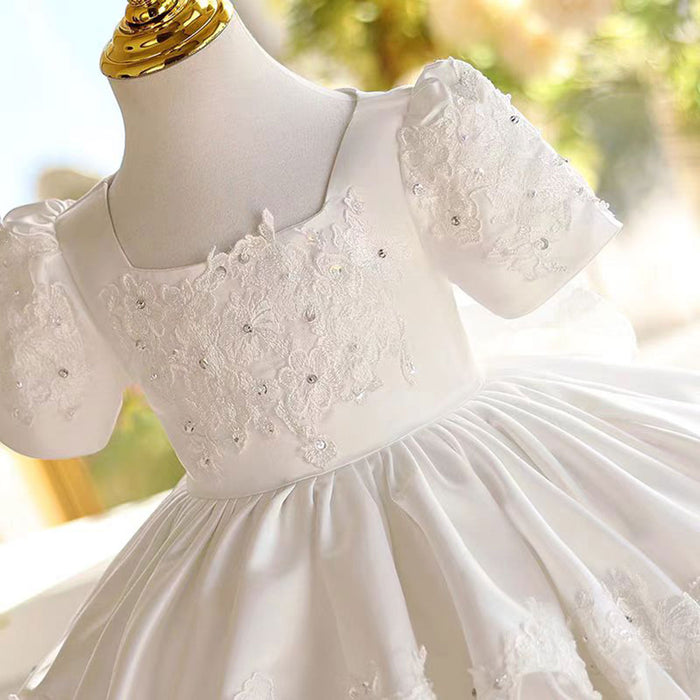 Girl Dress Embroidered for Kids Wedding Birthday Gown J455