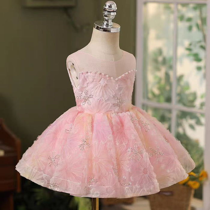 Glamorous Pink Girl Dress Birthday Wedding Holiday Party J737