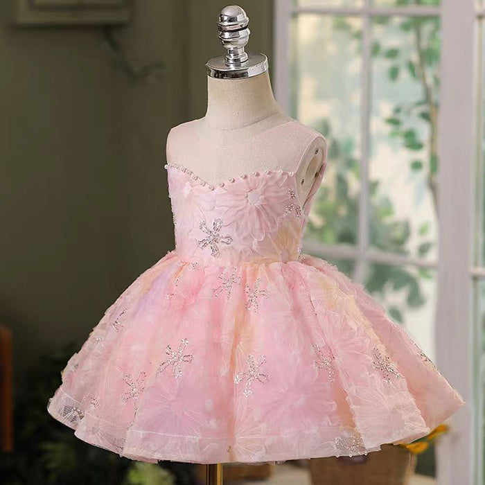 Glamorous Pink Girl Dress Birthday Wedding Holiday Party J737
