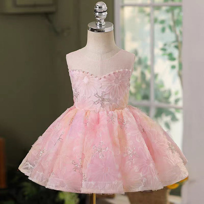 Glamorous Pink Girl Dress Birthday Wedding Holiday Party J737