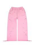 GLITCH EYELET OVERSIZED SWEATPANTS BABY PINK