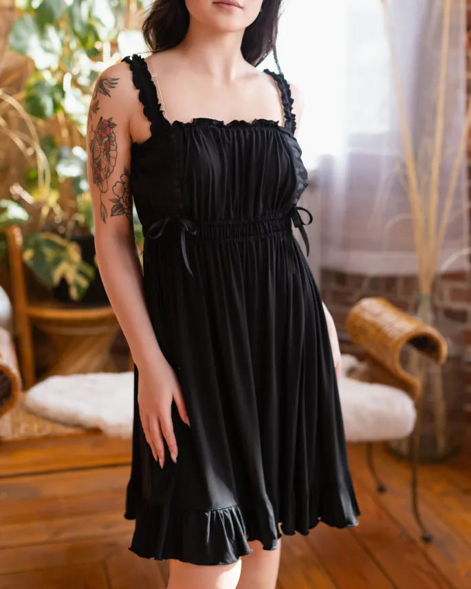 Goddess Nightgown in Black (Pre-Order CLOSED)(ESD: September 5th - 15th, 2026)