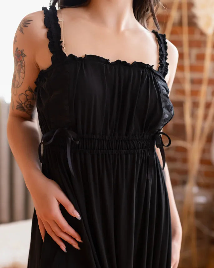 Goddess Nightgown in Black (Pre-Order CLOSED)(ESD: September 5th - 15th, 2026)