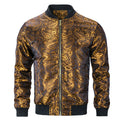 Golden Black Paisley Men's Lightweight Zip Jacket Casual-JK-2008 - SimonVon Shop