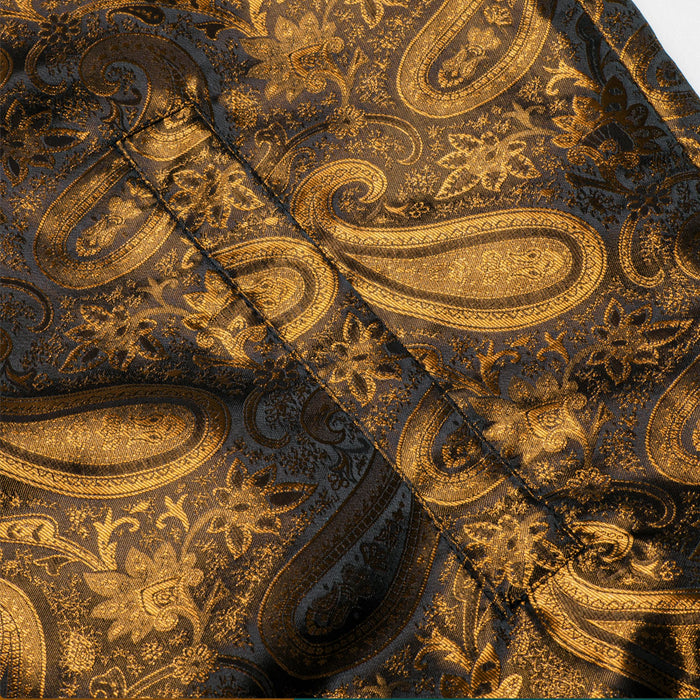 Golden Black Paisley Men's Lightweight Zip Jacket Casual-JK-2008 - SimonVon Shop