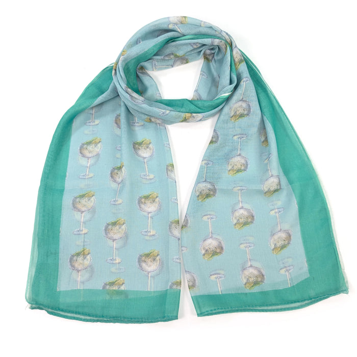 Green Gin & Tonic Scarf (50x180cm) - Exclusive Design