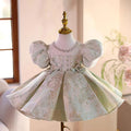 Green Girl Chinese Style Dress for Kids Birthday Party Gown J486