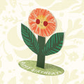 Eco-friendly Hadley Happy Birthday Flower Stand Up Card with colorful blooms on a green base—perfect for unique birthday wishes.