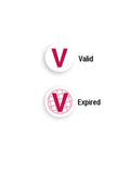 Half Day Expiring Red "V" TIMEspot FRONTpart - 06422, Qty = 1000