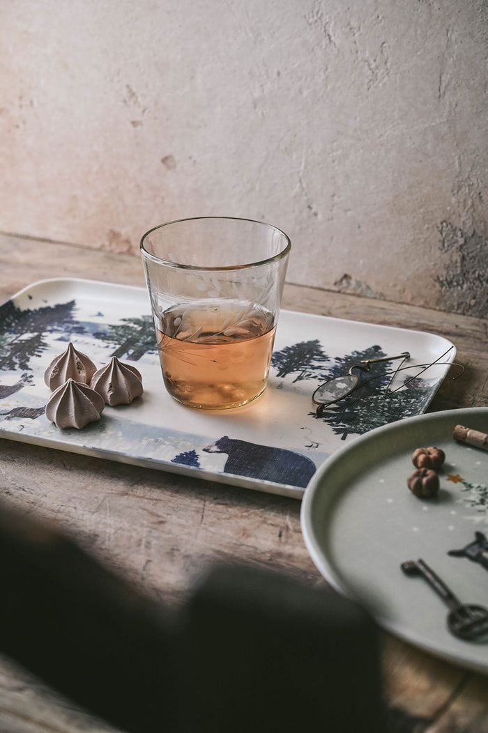 Hand-etched Stackable Floral Tumbler