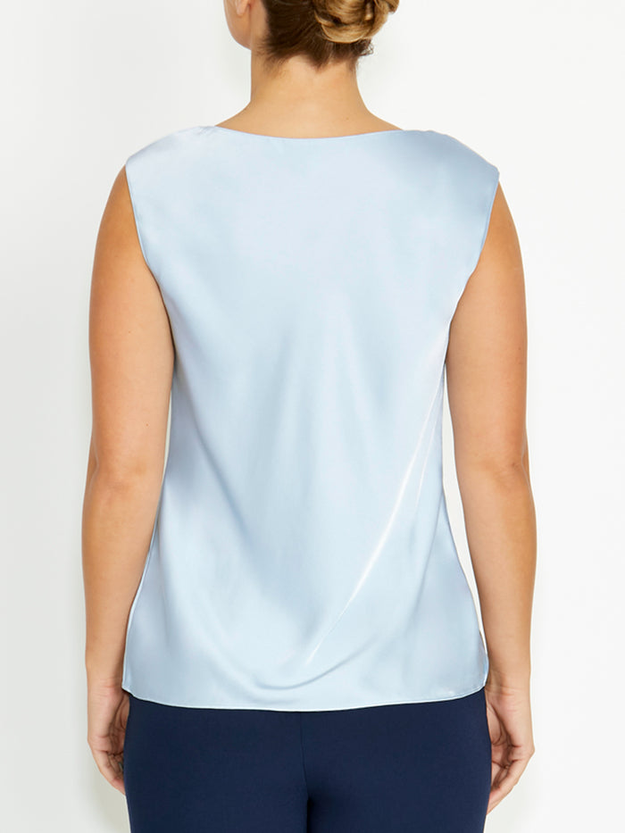 Harmony Blue Cowl Neck Top