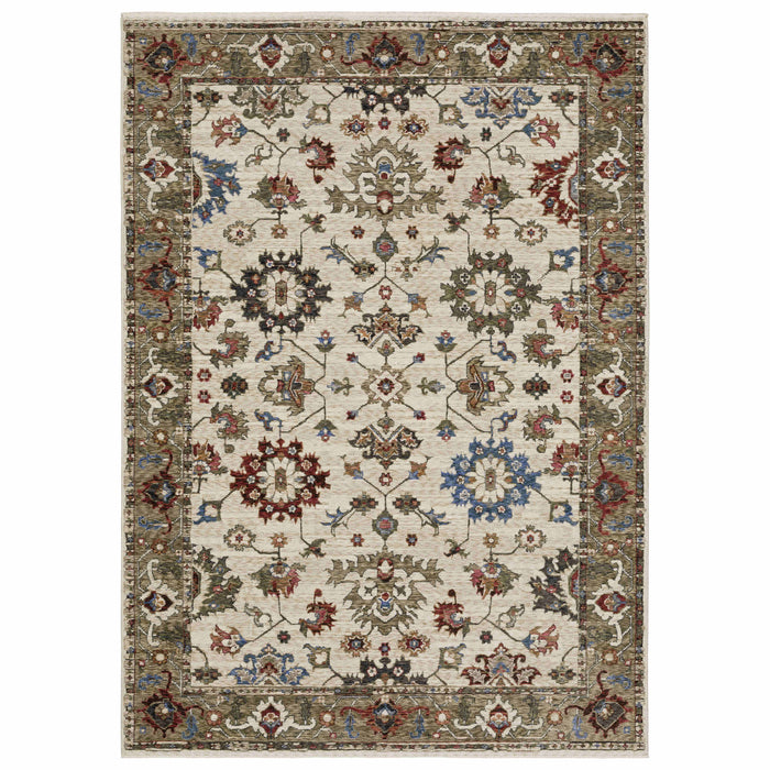 Oriental Weavers Area Rugs Hastings Area Rugs HA03w Ivory-Green in Many Sizes