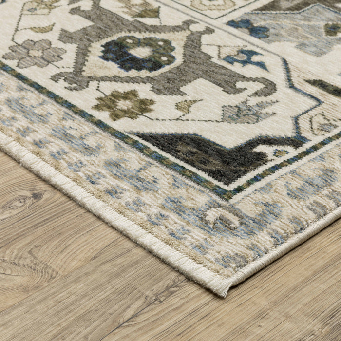 Oriental Weavers Area Rugs Hastings Area Rugs HA04u grey-Ivory in Many Sizes
