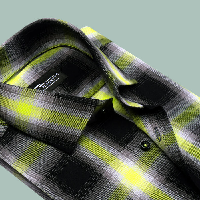 HIGHLIGHTED BLACK CHECK SHIRT - Durins Placket